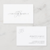 モダンなモノグラムの専門のシンプルなテンプレート 名刺 (正面/裏面)