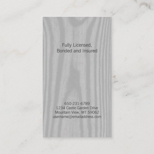 モダンなモノグラムの平野の木製の縦の建築 名刺 (裏面)