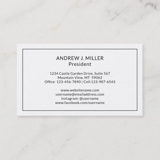 モダンなモノグラムの建築業者の建築家の不動産 名刺 (裏面)