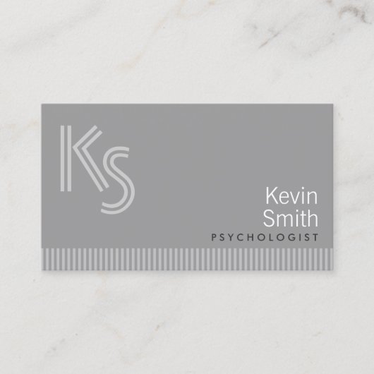 モダンなモノグラムの心理学者の名刺 名刺 (正面)