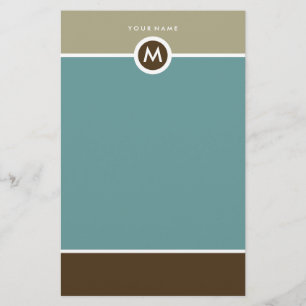 モダンなモノグラムの文房具-ビジネスか個人的 便箋