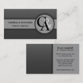 モダンなモノグラムの灰色の名刺 名刺 (正面/裏面)