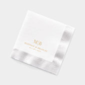 モダンなモノグラムの結婚式 オーダーメイド 箔ナプキン (左)