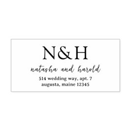 モダンなモノグラムの結婚式 セルフインキングスタンプ