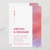 モダンなモノグラムの結婚式 招待状 (正面/裏面)