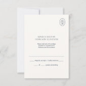 モダンなモノグラムの結婚式RSVP 出欠カード (正面)