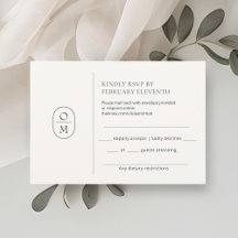 モダンなモノグラムの結婚式RSVP