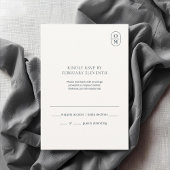 モダンなモノグラムの結婚式RSVP 出欠カード