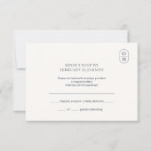 モダンなモノグラムの結婚式RSVP 出欠カード (正面)