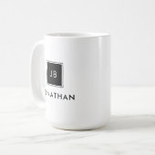 モダンなモノグラムイニシャル名  コーヒーマグカップ (正面左)