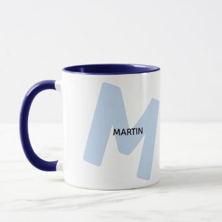 モダンなモノグラムイニシャル&ネームコーヒーマグ マグカップ
