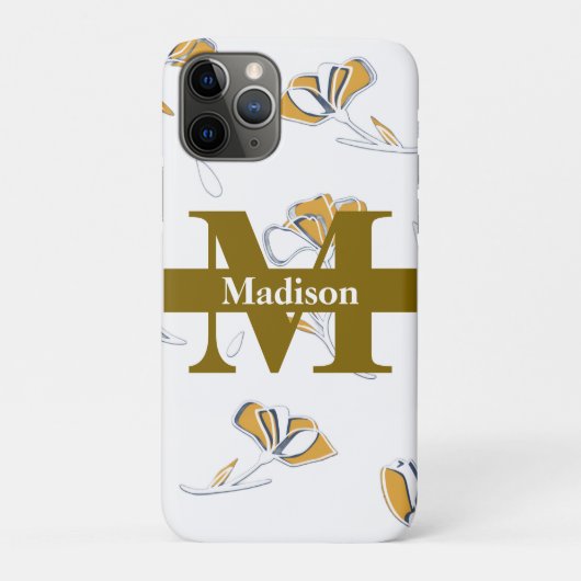 モダンなモノグラムイニシャル 名前入り パーソナライズド Case-Mate iPhoneケース (裏)