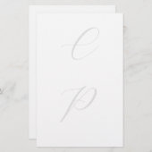 モダンなモノグラムカリグラフィー シンプル プレーン 名前 便箋 (正面/裏面)