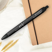 モダンなモノグラムスクリプトカリグラフィーイニシャルネーム 黒ボールペン