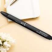 モダンなモノグラムスクリプトカリグラフィーイニシャルネーム 黒ボールペン