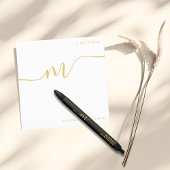 モダンなモノグラムスクリプトカリグラフィー ブラックゴールド ネーム 黒ボールペン
