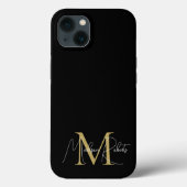 モダンなモノグラムスクリプトネームロゴ ブラック Case-Mate iPhoneケース (裏面)