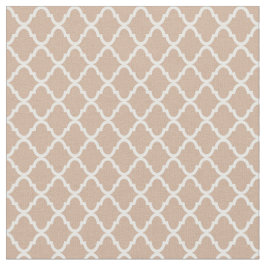 モダンなモノグラムタンおよび白いクローバーパターン ファブリック