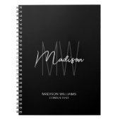 モダンなモノグラムロゴ ブラック＆ホワイト コンサルタント ノートブック (正面)