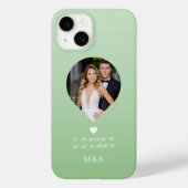 モダンなモノグラム入りハートの座標フォトギフト Case-Mate iPhoneケース (裏面)
