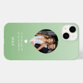 モダンなモノグラム入りハートの座標フォトギフト Case-Mate iPhoneケース (裏面 (横))