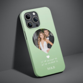 モダンなモノグラム入りハートの座標フォトギフト Case-Mate iPhone 14ケース