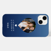 モダンなモノグラム入りハートの座標フォト Case-Mate iPhoneケース (裏面 (横))