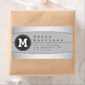 モダンなモノグラム幾何学デザインの返送先住所 ラベル (インサイチュ)