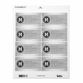 モダンなモノグラム幾何学デザインの返送先住所 ラベル (フルシート)