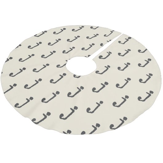 モダンなモノグラム文字 タイプライター タイポグラフィー クリーム ブラッシュドポリエステルツリースカート (アングル)