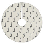 モダンなモノグラム文字 タイプライター タイポグラフィー クリーム ブラッシュドポリエステルツリースカート (正面)