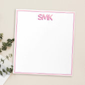 モダンなモノグラム おしゃれな シャドウイニシャル スタイリッシュ ノートパッド