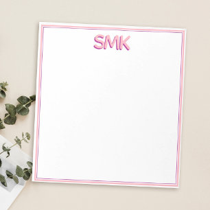 モダンなモノグラム おしゃれな シャドウイニシャル スタイリッシュ ノートパッド