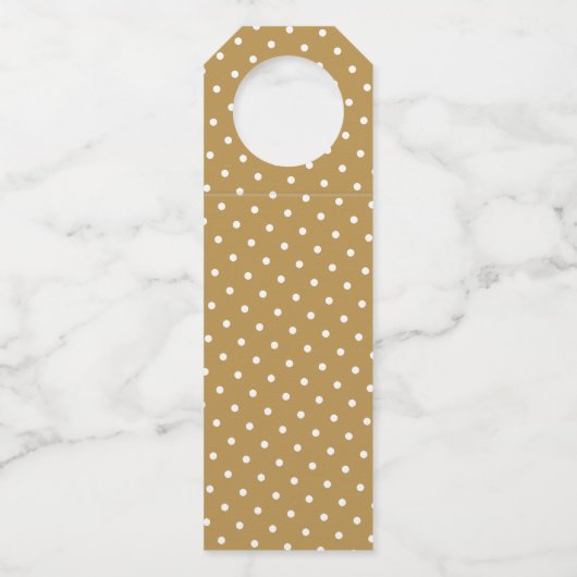 モダンなモノグラム ウェディング ゴールド - 色の編集が可能 ボトルネックタグ (裏面)