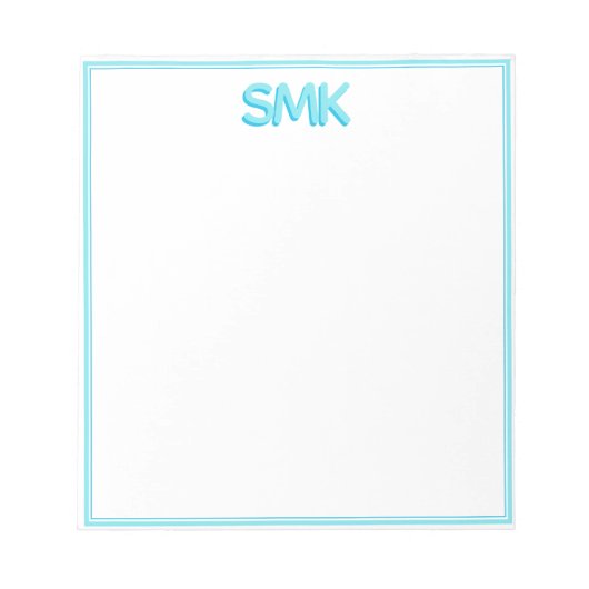 モダンなモノグラム トレンディな影のイニシャル おしゃれなメモ帳 ノートパッド (正面)