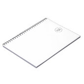 モダンなモノグラム プロフェッショナル プレーン シンプルイニシャル ノートブック (左側)