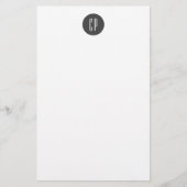 モダンなモノグラム プロフェッショナル プレーン シンプルイニシャル 便箋 (正面)