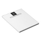 モダンなモノグラム プロフェッショナル プレーン シンプル ネーム ノートパッド (アングル)