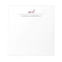 モダンなモノグラム プロフェッショナル プレーン シンプル ミニマル ノートパッド