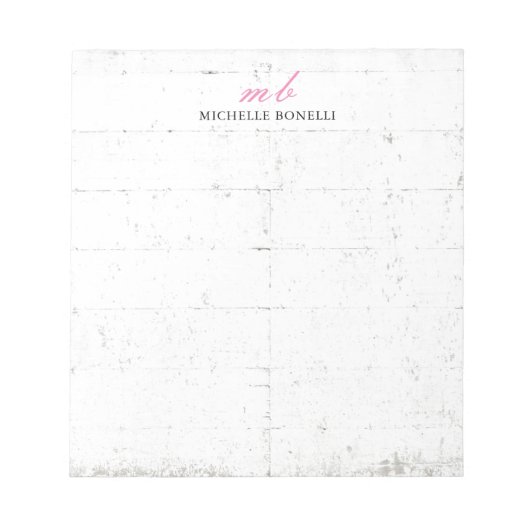 モダンなモノグラム プロフェッショナル プレーン ミニマル ノートパッド (正面)