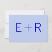 モダンなモノグラム-青 出欠カード (裏面)