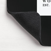 モダンなモノグラム 黒 新婚 ウェディング マウスパッド (コーナー)