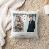 モダンなモノグラム| 2つの写真の格子 クッション (ブランケット)