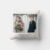 モダンなモノグラム| 2つの写真の格子 クッション (正面)