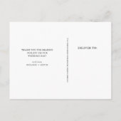 モダンなモノグラム | 2枚の写真 結婚式のお礼 ポストカード (裏面)