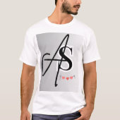 モダンなモノグラム「AS」ペアTシャツ Tシャツ (正面)