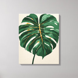 モダンなモンステラリーフの植物画ウォールアート キャンバスプリント
