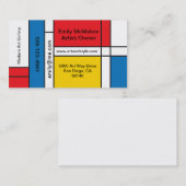 モダンなモンドリアンの刺激を受けたな名刺 名刺 (正面/裏面)