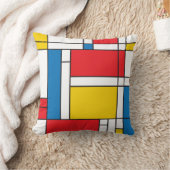 モダンなモンドリアンの刺激を受けたな正方形の枕 クッション (ブランケット)