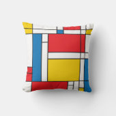 モダンなモンドリアンの刺激を受けたな正方形の枕 クッション (正面)